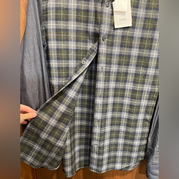 NWT Vince plaid button down shirt - Picture 3 of 10